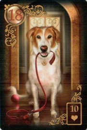 Карта «Собака» галереи «Галерея Оракул. Золотые мечты Ленорман (англ. Gilded Reverie Lenormand)»