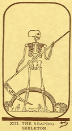 Старший Аркан «Скелет с косой» галереи «Галерея Египетское Таро графа Сен-Жермена»