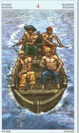 Младший Аркан «Четверка жезлов» галереи «Галерея «Пираты Карибского моря (англ. Tarot of Pirates)»»