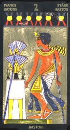 Младший Аркан «Двойка жезлов» галереи «Галерея «Таро Нефертари (англ. Nefertaris Tarot)»»