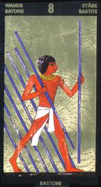 Младший Аркан «Восьмерка жезлов» галереи «Галерея «Таро Нефертари (англ. Nefertaris Tarot)»»