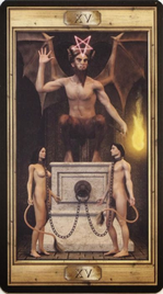 Старший Аркан «Дьявол» галереи «Галерея Таро Универсальный ключ (англ. The Pictorial Key Tarot)»